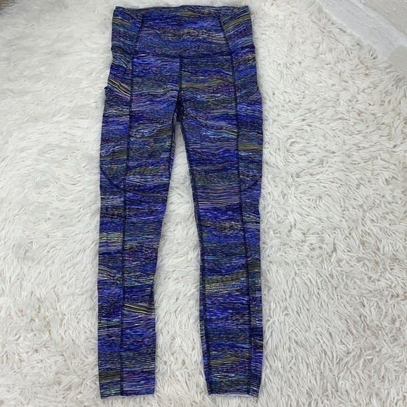 lululemon athletica Pants - Lululemon Fast and Free Tight 25" *Non-Reflective Nulux Interconnect Blue Multi